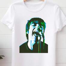 Liam Gallagher - White Pop Concert T-Shirt, New Tour, Merchandising Item, Musical Gift, Top Festival Gear, Noel Oasis Tour 2025 - Abstract Art. 220g Of Essential Comfort. Developed For Universal Body Types, For Both Women And Men. Durable, High-Quality Fiber, Adaptable To Any Pattern, Delicate To Wear But Built To Stand The Test Of Time. Breathable Outerwear For Women, Fall Wear, Vacation Wear, New Year's Costumes For Her. - 白色 - 查看 1