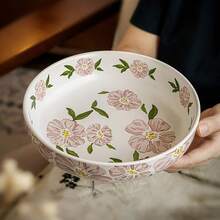 1pc 8-Inch Salad/Fruit Bowl, Unique Ceramic Deep Plate - Multicolor - View 13