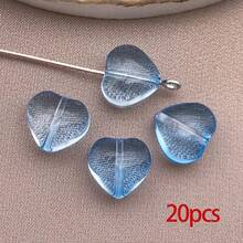 20pcs Heart Transparent Glass Beads Valentine's Day Glass Heart Crystal Spacer Loose Beads For Women DIY Jewelry Making Craftings Bracelets Necklaces Earrings Beading Projects - Multicolor - View 38