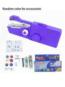 1 Set Portable Handheld Sewing Machine Kit, Includes 36pcs Sewing Threads & Accessories, Electric Or Manual Sewing. (Video With Detailed Instructions Included.) Travel DIY Sewing Machine, Suitable For Clothing And Travel, Includes Random Color Accessories, Handheld Sewing Stapler, Mini Simple Sewing Machine, Suitable For Beginners And Travel Use, Includes Mini Tailor Sewing And Embroidery Tools. - Multicolor - View 14