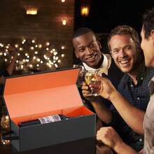 Wine Gift Boxes 12.8 X 3.8 X 3.8 In,Bottle Gifts Boxes For Liquor Presents,For Wines And Champagne,Magnetic Collapsible Gift Box Wine Bottle Gifts Packaging For Weddings,Anniverss, Parties (Gold/5PCS),Gold-5Pcs - 黃金-5件套 - 查看 8
