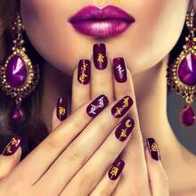 TendenciaStiker Uñas 12 Plantillas Letras Goticas Números AbecedarioCalidad premium - 1 - Ver 7