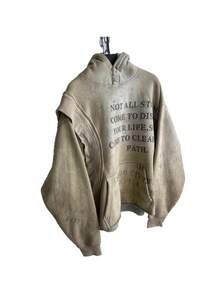 Wasteland Warrior Hoodie: Tactical Irregularity Meets - 卡其色 - 查看 5