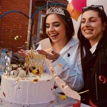 玫瑰金21岁生日皇冠绶带套装 - 女士生日女王皇冠绶带