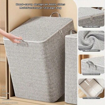 4 piezas/1 pieza Cajas de almacenamiento con tapa de tela de alta capacidad, con cremallera y asa, cubos organizadores para ropa, juguetes, libros, resistentes y ahorradores de espacio, decoración moderna del hogar, cubos de almacenamiento plegables para estanterías, sala de estar, dormitorio