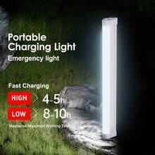 2pcs USB Rechargeable Portable Lighting Lamps, Long-Lasting Battery, With Hook And Magnetic Function, Hands-Free, Suitable For Car Repair, Garage Lighting, Camping, Emergency Power Outage Lighting, Night Fishing, RV Camping
