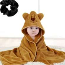 Baby/Kids Hooded Bath Towel + Washcloth Set, Soft & Absorbent, Cartoon Design, Machine/Hand Washable, Suitable For 0-6 Years Old Children, Great For Beach, Bathing, Holiday Gift - Multicolor - View 10