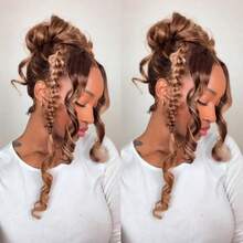 ZHENDEFA 360 Degree Lace Front Wig With Hidden Straps, Honey Blonde Ombre #4/27 Color, Wavy Curly, 100% Human Hair Wig, Pre-Plucked Hairline, High Density 200% Transparent Lace Front Wig, Glueless Brazilian Hair Wig - S4/27 - View 3