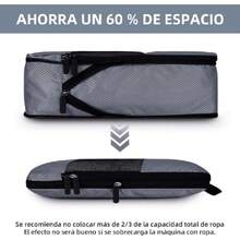 Organizador de Viaje para Maletas-Set de 7 Bolsas Compresibles (Ahorra 50% Espacio)-Impermeable para Ropa,Zapatos,Cosméticos y Accesorios-Organizadores de Equipaje con Bolsas de Almacenamiento (Gris),37367083 - Teja - Ver 5