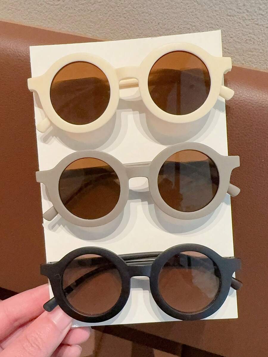 3pcs/Set Cute & Fashionable Round Glasses For Kids, Card Display Only, Shipping Not Included - Multicolor - View 1