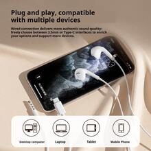 HP 1112A Semi-In-Ear Wired Headphones: 3.5mm/Type-C Dual Interface, Clear Voice With No Noise, Tangle-Free , Compatible With Mobile Phones And Computers - Type C - View 9