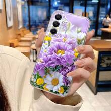 Nueva elegante funda de teléfono de TPU de alta gama con flores frescas, colores brillantes, textura transparente, adecuada para las cuatro estaciones, carcasa transparente anti-caída para Samsung Galaxy S10/S10 Plus/S20 Ultra/S21/S22 Ultra/S23 Plus/S24 FE/S25/S8/S9 Plus/A01/A03/A04/A06/A10/A12/A13/A14/A16/A20/A21/A22/A23/A25/A30/A31/A32/A34/A42/A50/A51/A52/A53/A54/A70/A71/A72/A96, personalidad, moderna, simple, buen regalo - Multicolor - Ver 2