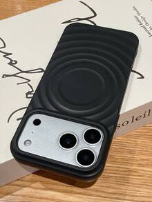 Water Wave MagSafe Magnetic Phone Case, Black Matte Wavy Anti-Drop Protective Cover, Anti-Slip Anti-Fingerprint Phone Case, Minimalist Protective Shell, Suitable For Daily Use & Gift Giving, Compatible With IPhone - Black - View 8