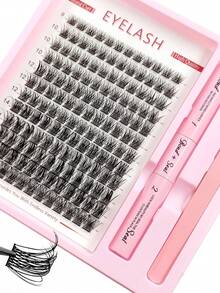 Rikuaild 144PCS 3in1 Eyelash Kit Fluffy Soft Clusters Lash Natural Look&Wispy Clusters Eyelashes With Eyelash Bond & Seal And Tweezers Reusable Individual Eyelash Extension Kit For Daily Life&Party&Music Festival&Halloween&New Year&Christmas - Multicolor - View 2