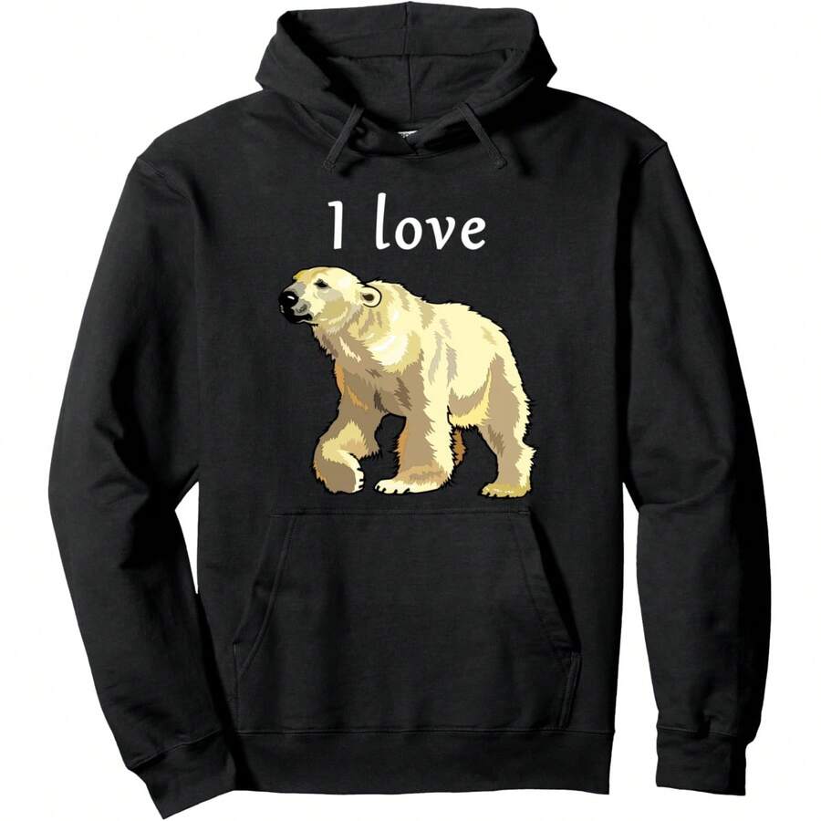 I Love Polar And Spirit Bears Realistic Design Pullover Hoodie - Multicolor - View 1