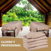 2 Sets Sábanas para Camilla de Masaje Color de Lujo Sábanas Cama de SPA Incluye Sábana Plana Sábana Ajustada y Funda de Reposacabezas - Rosado Sandía - Ver 7