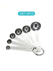 Juego de 9 cucharas medidoras magnéticas de acero inoxidable, cucharas de café medidoras, juego de cucharas medidoras de té y cucharas medidoras de mesa de acero inoxidable, utensilios de medición de cocina de metal para el hogar, con unidades de medida métricas e inglesas, adecuado para ingredientes secos y líquidos, apto para el hogar, repostería y cocina, utensilios de cocina y herramientas de medición para hornear - - - Ver 11