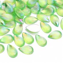 100颗12x8毫米亚克力AB白色水滴珠，适用于发夹、鞋饰和珠宝制作，珠宝制作材料，鞋子装饰珠，工艺珠 - 彩色 - 查看 12