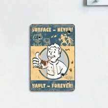 VaultCultArtz Fallout "Vault Forever" Wall Decor Tin Sign, Weatherproof Metal Sign With Pre-Drilled Holes For Man Cave Game Room - 彩色 - 查看 2