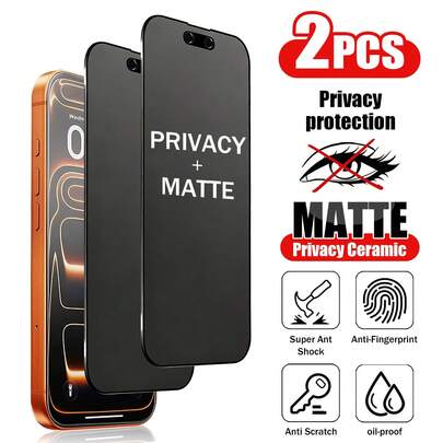 Yezodawee 2pcs Matte Privacy Screen Protector Film, Compatible With IPhone 17 Pro Max [6.9 Inch] | Made Of TPU Soft Film (Not Tempered Glass/Ceramic Film), Shatter & Shock Proof | Privacy Function Ensures Screen Content Is Only Visible From The Front Screen Protection Essentials, Applicable To Daily Shield, Office, Home Daily Shield Office Home Phone Screen Protector Phone Accessories Anti-Spy Waterproof Shockproof Anti-Fall Scratch Resistant