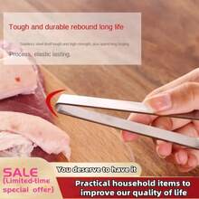 1 Set Stainless Steel Straight & Bent Tweezers, Poultry Feather Plucker, Fish Bone Tweezers, Hotel Supplies Fish Bone Tweezers, Poultry Plucker, Garlic Peeler, Vegetable Peeler, Multi-Function Stainless Steel Clamps, Kitchen Tools - Silver - View 4