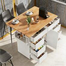 Mobile Aufbewahrungsinseln - Weiß + MDF-1 - Übersicht 1