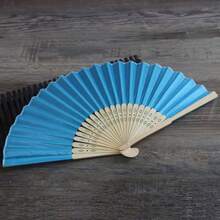 20/40pcs Personalized Engraved White Folding Elegant Cloth Fans, Wedding And Party Supplies,Art Activities For Children - Multicolor - View 13