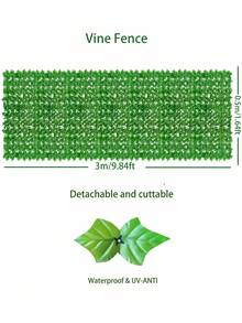 118" X 20" Artificial Ivy Privacy Fence Screen: UV-Resistant Faux Green Plant Backdrop Ivy Vine Leaf Trellis Panel, Suitable For Patio, Balcony, Garden, Backyard Indoor/Outdoor Decor, Light Green - Green - View 4