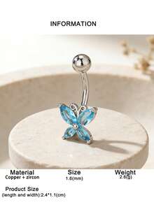 1pc Fashionable Butterfly Navel Piercing Ring, Suitable For Daily Wear, Beach, Party And Other Occasions