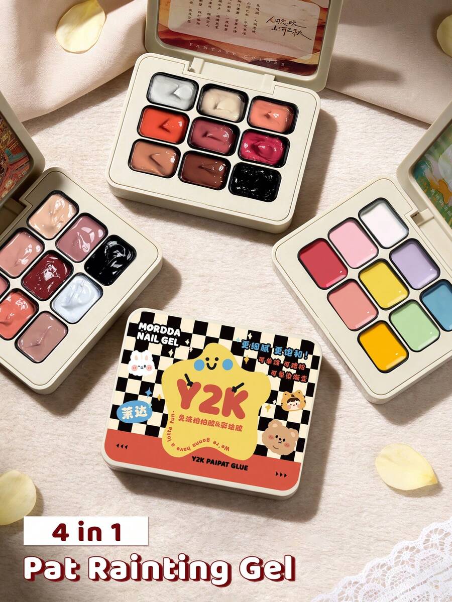 Fall/Winter  Nail Art - 9-Grid Nail Gel Set Spring Breeze In Poetry * Remembering Autumn * Y2k * The Tang Dynasty Never Sleeps City Gradient Effect With Shiny Finish For Women's Salon & DIY Nail Design LED Curing, Long-Lasting & Chip-Resistant - 彩色 - 查看 1