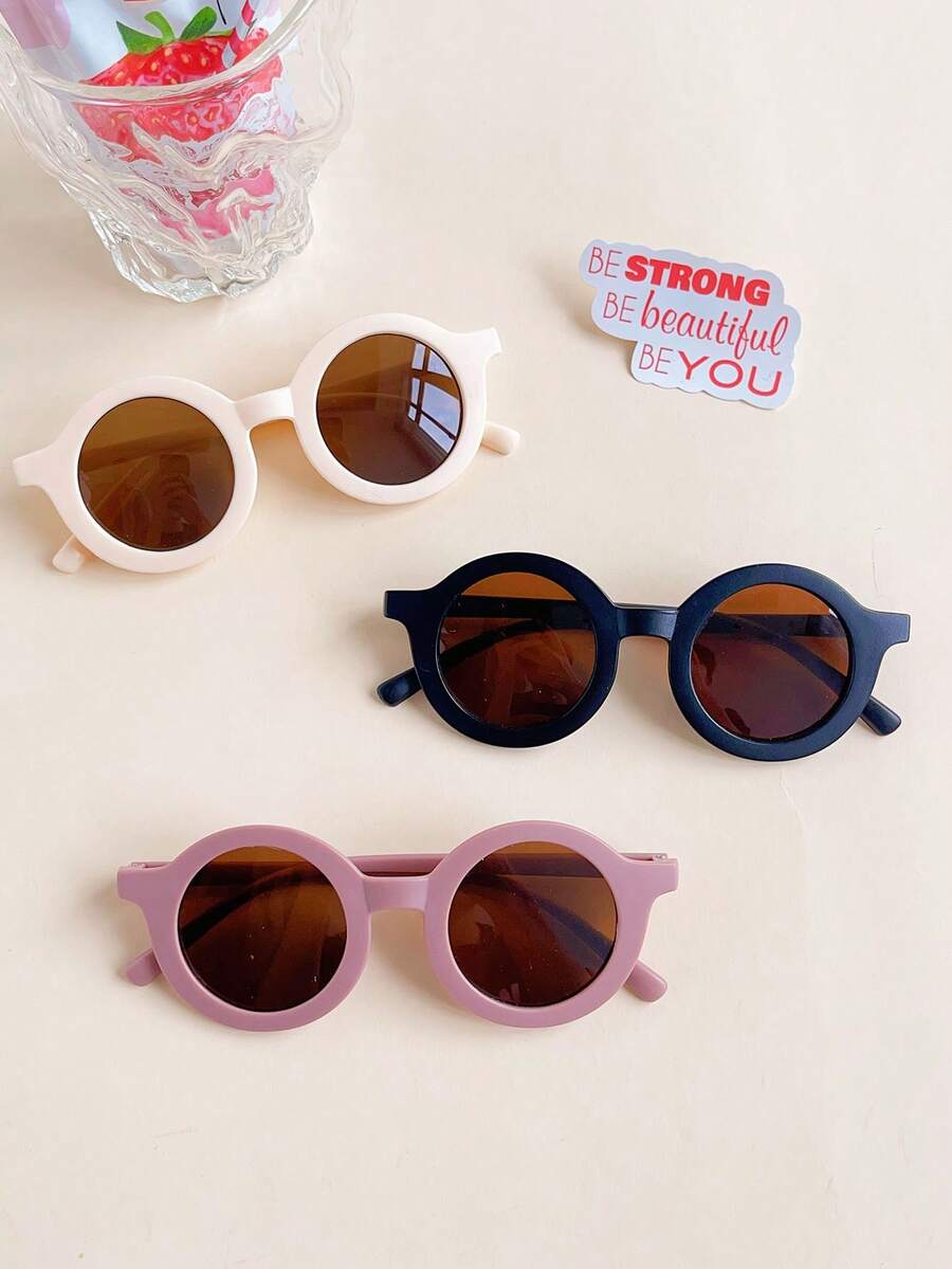 3pcs/Set Cute & Fashionable Round Glasses For Kids, Card Display Only, Shipping Not Included - Multicolor - View 1
