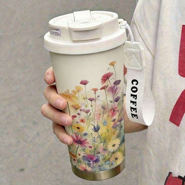 1pc 530ml Water Bottle, Multiple Styles Available, Fashionable & Personalized, With Rope Handle For Easy Carrying, Suitable For Home, Office, Camping And Daily Travel, Can Hold Hot And Cold Beverages. Free Shipping. - Multicolor - View 8