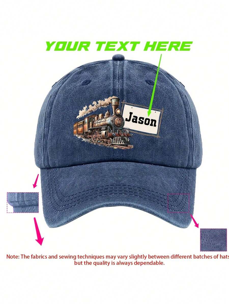 1pc Customized Hat, Personalized Baseball Cap, Vintage Baseball Cap, Unisex, Gift For New Parents, Bride, Bachelor Party, Christmas, Grandpa (Printable Date), Dad (Birth Year T-Shirt), Adjustable Outdoor Casual Sun Protection Trucker Hat, Gift For Friends/Parents/Kids/Valentine's Day - Multicolor - View 1