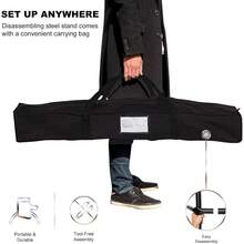 Double Hammock With Stand Included 450lb Capacity Steel Stand, Premium Carry Bag Included And Two Anti Roll Balance Beam, Portable Hammock With Stand For Backyard, Camping,Garden Brown Stripes - 咖啡 - 查看 3