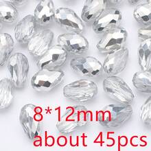3*6mm/4*10mm/3*5mm/4*6mm/6*8mm/8*12mm 带中心孔水滴形玻璃珠，DIY饰品制作材料，可用于制作项链、手链、耳环、手机链、钥匙扣等。 - 中孔長水滴 - 查看 60