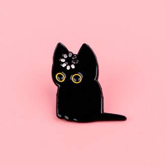 Broche de esmalte con diseño de gato, insignia de solapa, decoración para mochila, accesorio de joyería de moda para mujer