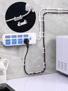 40PCS Non Perforated Wire Holder, Self-Adhesive High Viscosity Seamless Plug-In Cable Organizer, Cable Organizer, Wire Holder, Cable Clip, Data Cable Clip - Multicolor - View 8