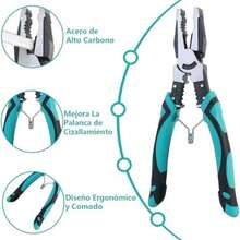 Juego de Pinzas Electricista, Alicates Herramienta Incluye Pinza de Punta Larga, Pinza de Corte Diagonal y Pinza de Alambre de Acero, Multiherramientas para Electricistas y Reparaciones - / - Ver 3