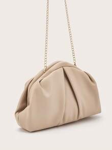 Grand sac de soirée pour femmes, sac de bal, sac vintage, robes de bal pour femmes, sac plissé style premium "nuage", sac coquillage, sacs élégants pour dames, convient pour les fêtes, les rassemblements, les rendez-vous, les bals - Nude - Voir 4