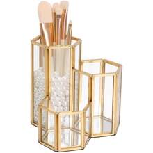 Cosmetic Storage Box & Rack - 3 emplacements, pentagone, or - Voir 2
