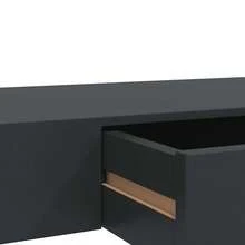 Larryhot Mensola a Muro Galleggianti con Cassetto Nera 80x25x8 cm, Facile da assemblare, dall'estetica elegante e raffinata, pratica per riporre gli oggetti, la scelta ideale per l'organizzazione e la decorazione domestica - nero - Visualizzare 7