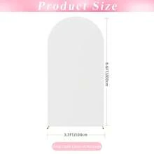 3 Pack Arch Backdrop Cover (7.2FT/6.6FT/6FT), White Wedding Arch Cover, Spandex Balloon Arch Cover, Round Top Chiara Backdrop Arch Cover For Wedding Ceremony, BabyShowe - 白色背景布 - 查看 14
