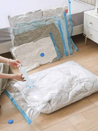 1pc/Set Space Saving Vacuum Storage Bags, Extra Large Vacuum Seal Bags With Travel Hand Pump, Vacuum Compression Bags For Clothes, Bedding, Blankets, Closet Organization, Large Capacity Cosmetic Bags, Makeup Bags For Lipsticks, Makeup Brushes, Skincare, Phones, Coins, Small Items, Multipurpose For Home, Gifts, Vacation, Holidays (Halloween, Christmas), Bohemian Style