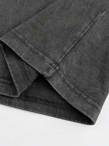 Men's Pattern T-Shirt Men's Heavy Weight In Spring And Summer 230g Vintage Washed Cotton Casual Short-Sleeved T-Shirt, Cross Totem Unlimited Image Shirt Pattern Top, Street Street Brand Style Logo Printing, Old Black Washed Texture To Adapt To Daily Wear, Unlimited Elements Superimposed Surfing Retro Design, Easy To Hold Hardcore Street Style. - màu đen - Xem 5