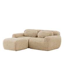 L-Shaped 2-Sitzer Sofa, Richer Plüschstoff, Modular, Frei Combinierbar, Mit Kissen. Weich, High Elastic Materials, Keine Montage Erforderlich, Geeignet Für Kleine Wohnzimmer Und Räume, Hellkhak - 米色 - 查看 3