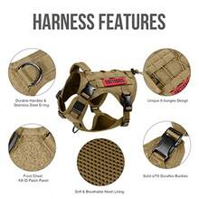 WEWI OneTigris Tactical Service Dog Vest - Waterproof Comfortable Military Patrol K9 Dog Harness with Handle Medium Ranger Green - M+Bronce - Ver 1