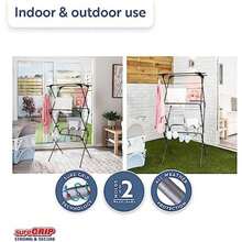 Premium SureGrip - Tendedero de 3 Niveles para Interiores y Exteriores, peldaños Antideslizantes Ligeramente texturizados, 69 pies de Espacio para Colgar, Color Plateado(Tamaño estándar) - Multicolor - Ver 5