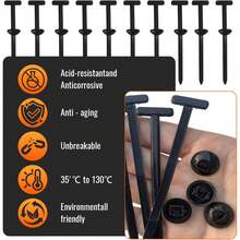 200 Pcs Multi-Purpose Cable Tie Clip Retaining Pegs, Nylon Cable Tie Buckle Clip - Self-Locking Zipper Retainer With Needle & Button Design For Auto Repair, Wire Management & Home Multi-Tool, Cable Ties ﻿ - one-size - View 6