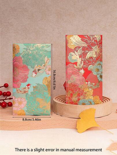 6pcs Red Envelope Bag, Red Money Seal, Chinese New Year Red Lantern Design Red Envelope/Lucky Money Envelope/Multi-Colored Festive Thank You Card, Suitable For Weddings, Birthdays, Business Celebrations And Chinese New Year Gifts, Gold Decorated Envelope