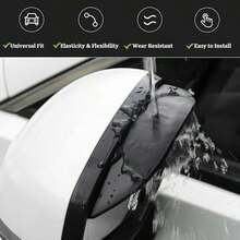 Car Rearview Rain Eyebrow Shield,Car Mirror Rain Protector,Mirror Visor Guard For Truck And SUV(Carbon Fiber,2Pack) - Solid Black-2PC - View 5